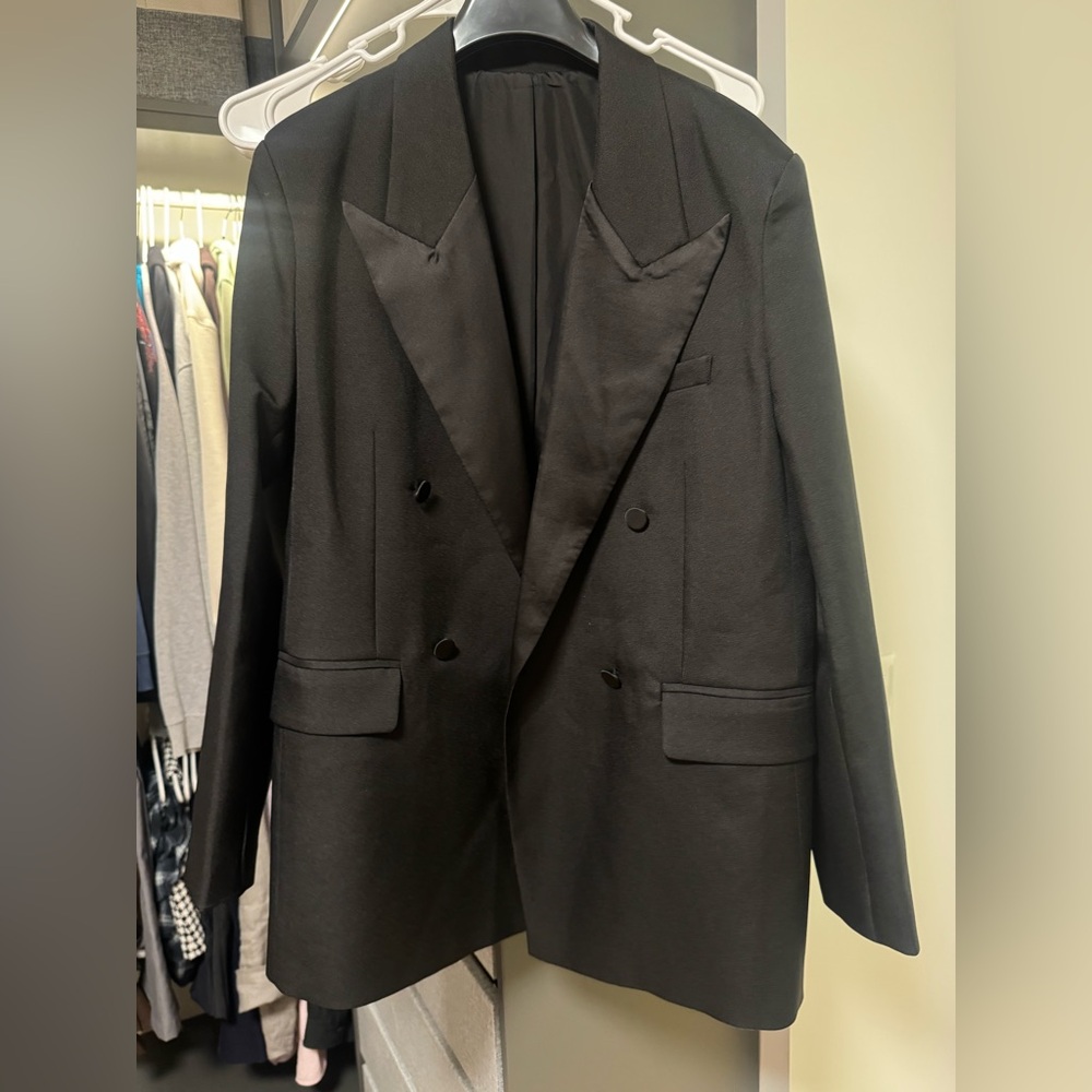 Classic Black Double-Breasted Oversized blazer